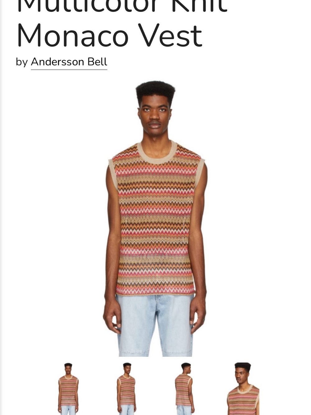 Andersson Bell Multicolor Knit Tank - Red & Beige
